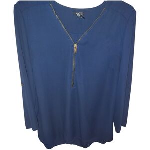 Rue21 Navy Zippered Blouse